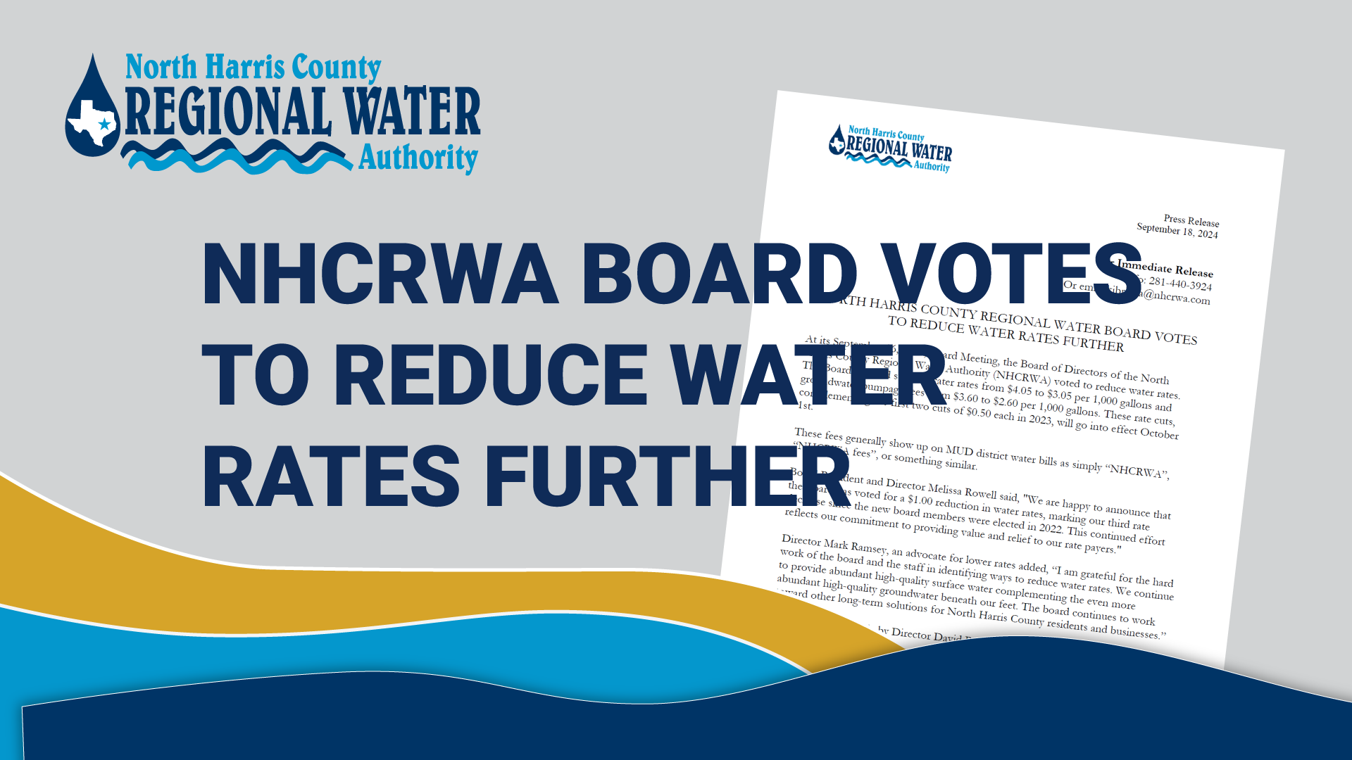 NHCRWA Board votes to reduce rates